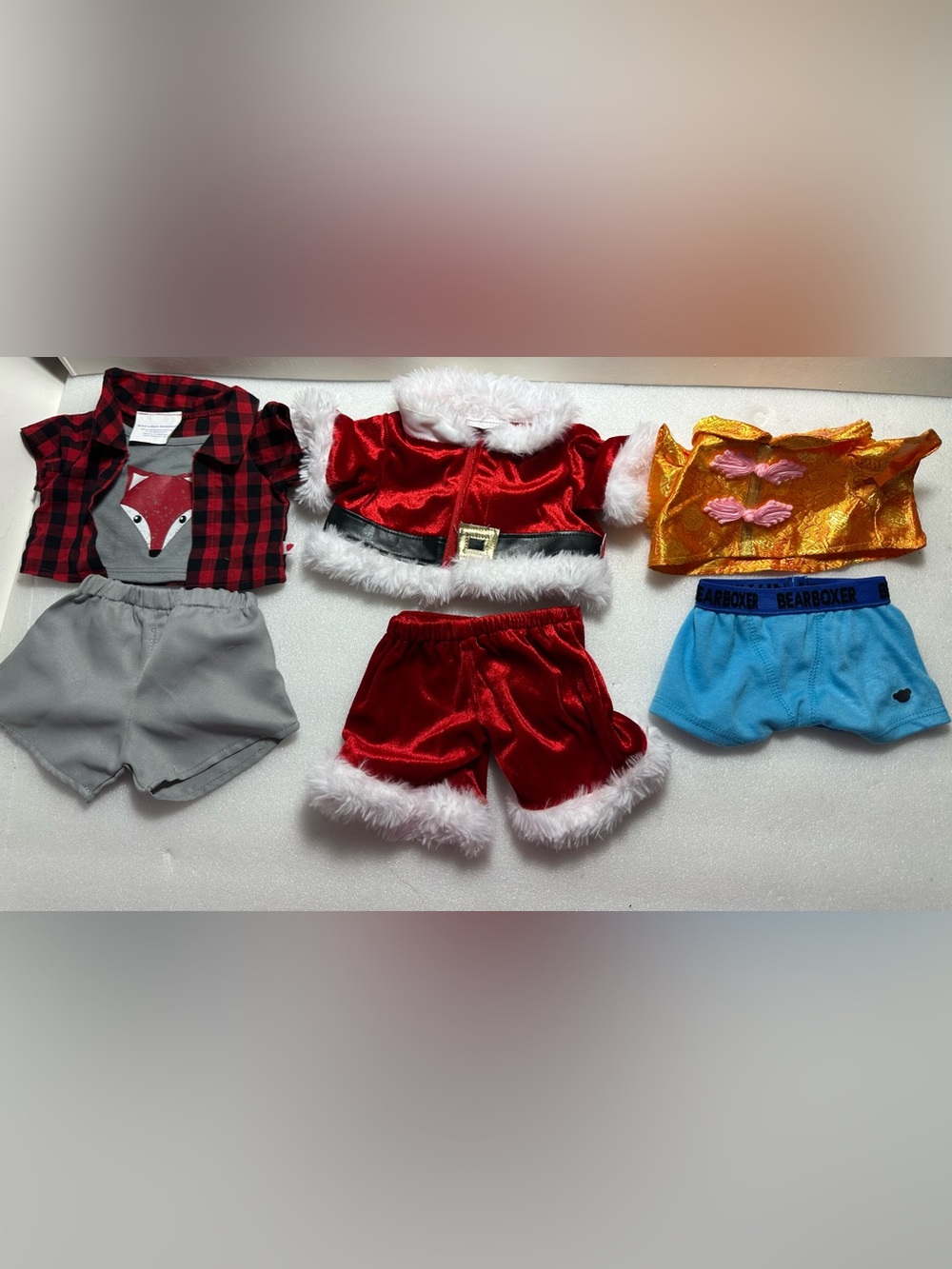 NEW BUILD A BEAR CLOTHES COSTUME CHRISTMAS SANTA LOT OF 6